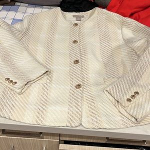 Used excellent condition H&M IvoryTweed Jacket with gold buttons, lined large